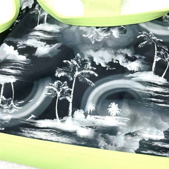 BUY 1 GET 1 FREE wonder nation large (10-12) girls sports bra green black palm t - Picture 3 of 8